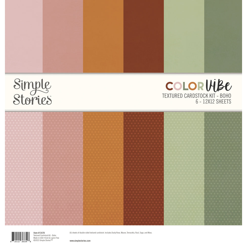 NEW! Color Vibe Textured Cardstock Kit - Boho