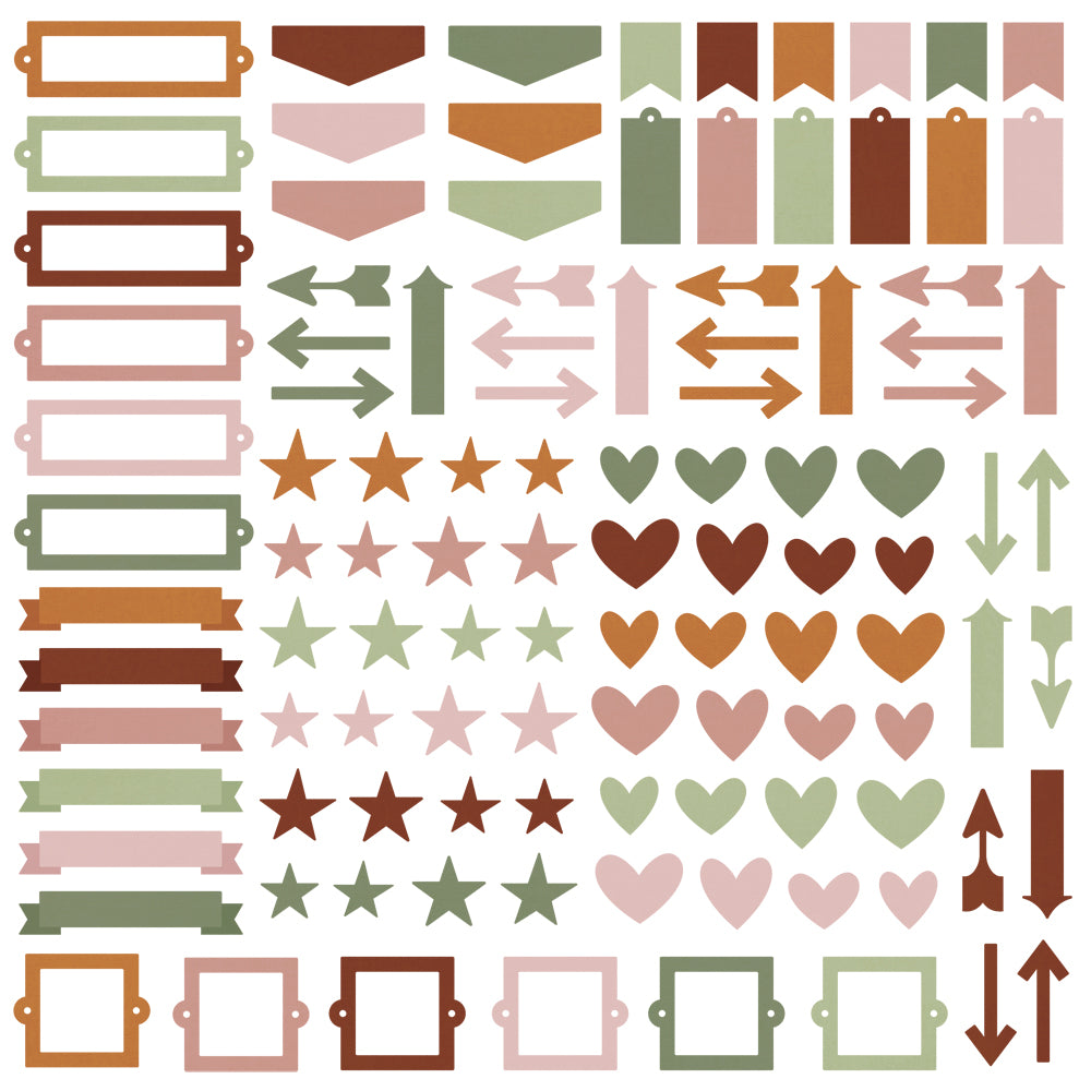 NEW! Color Vibe Chipboard Bits - Boho