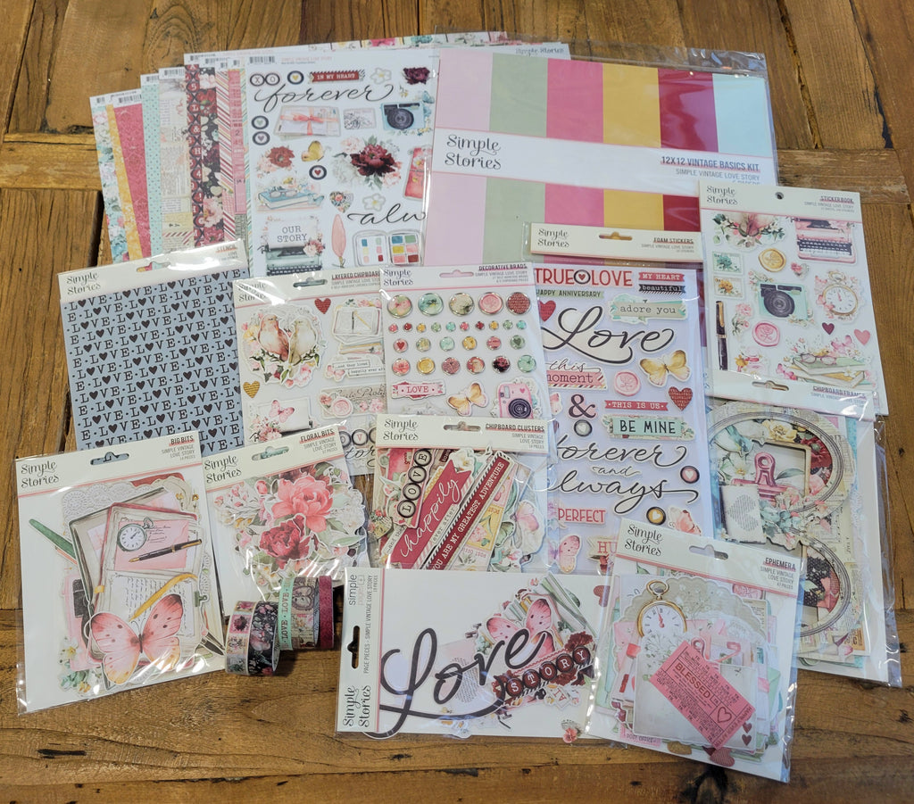 Simple Vintage Love Story Scrapbook Bundle