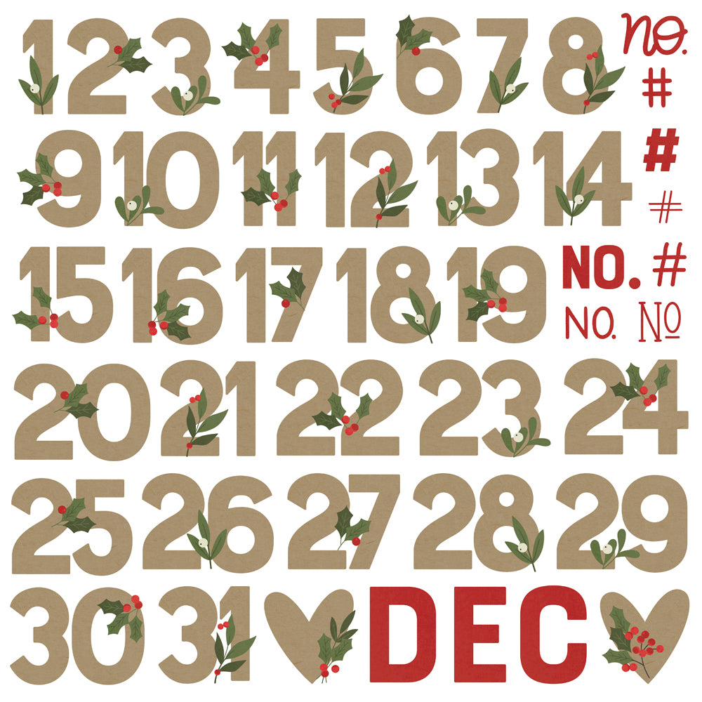 The Holiday Life - Chipboard Numbers