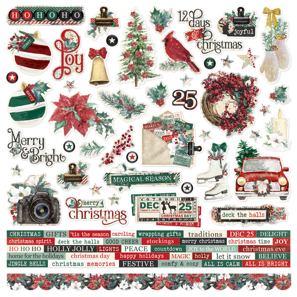 Simple Vintage 'Tis The Season - Cardstock Stickers