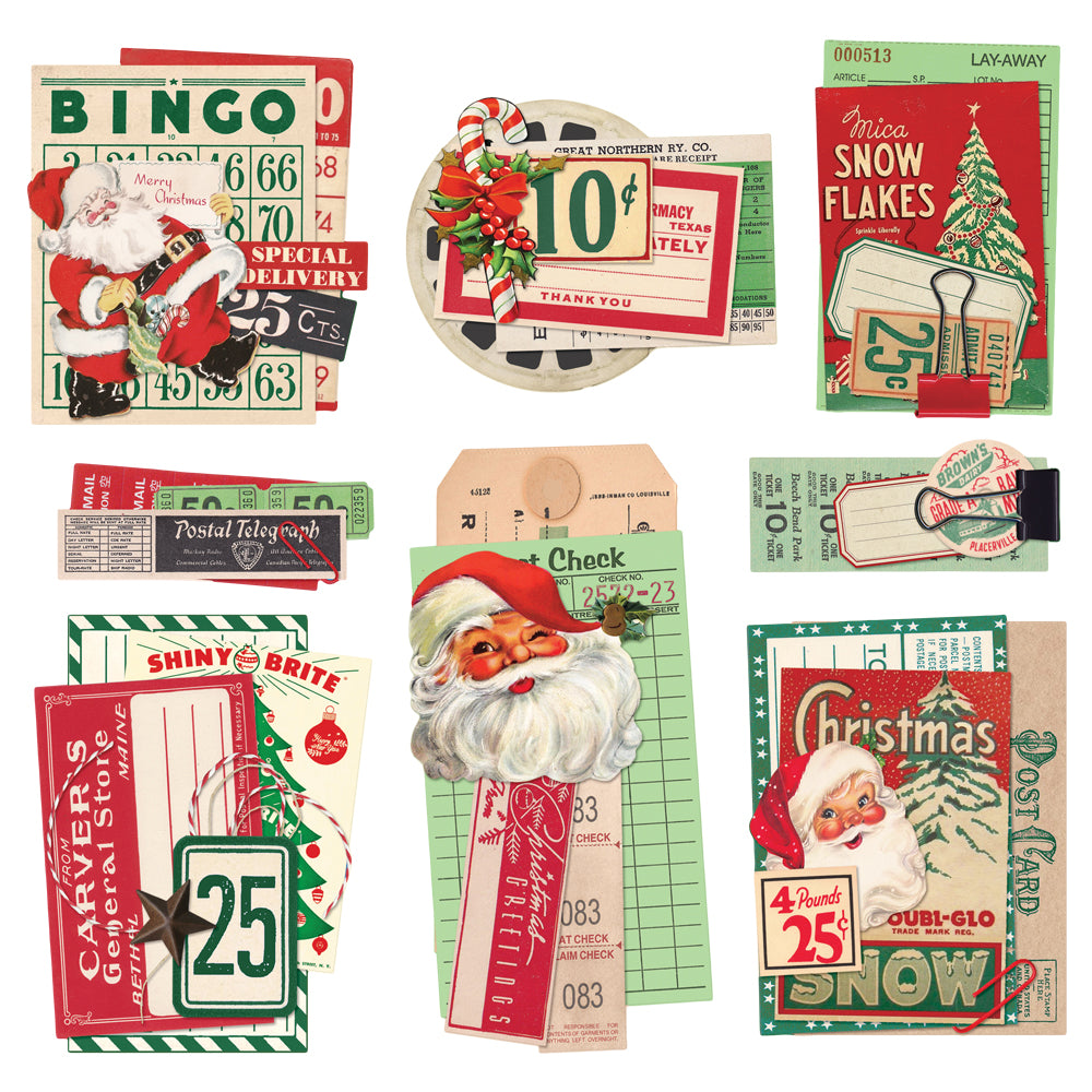 Simple Vintage Dear Santa - Chipboard Clusters