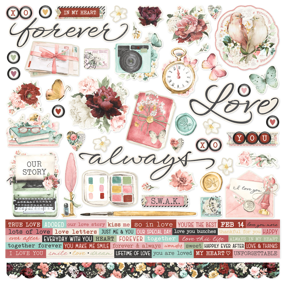 Simple Vintage  Love Story - Cardstock Stickers