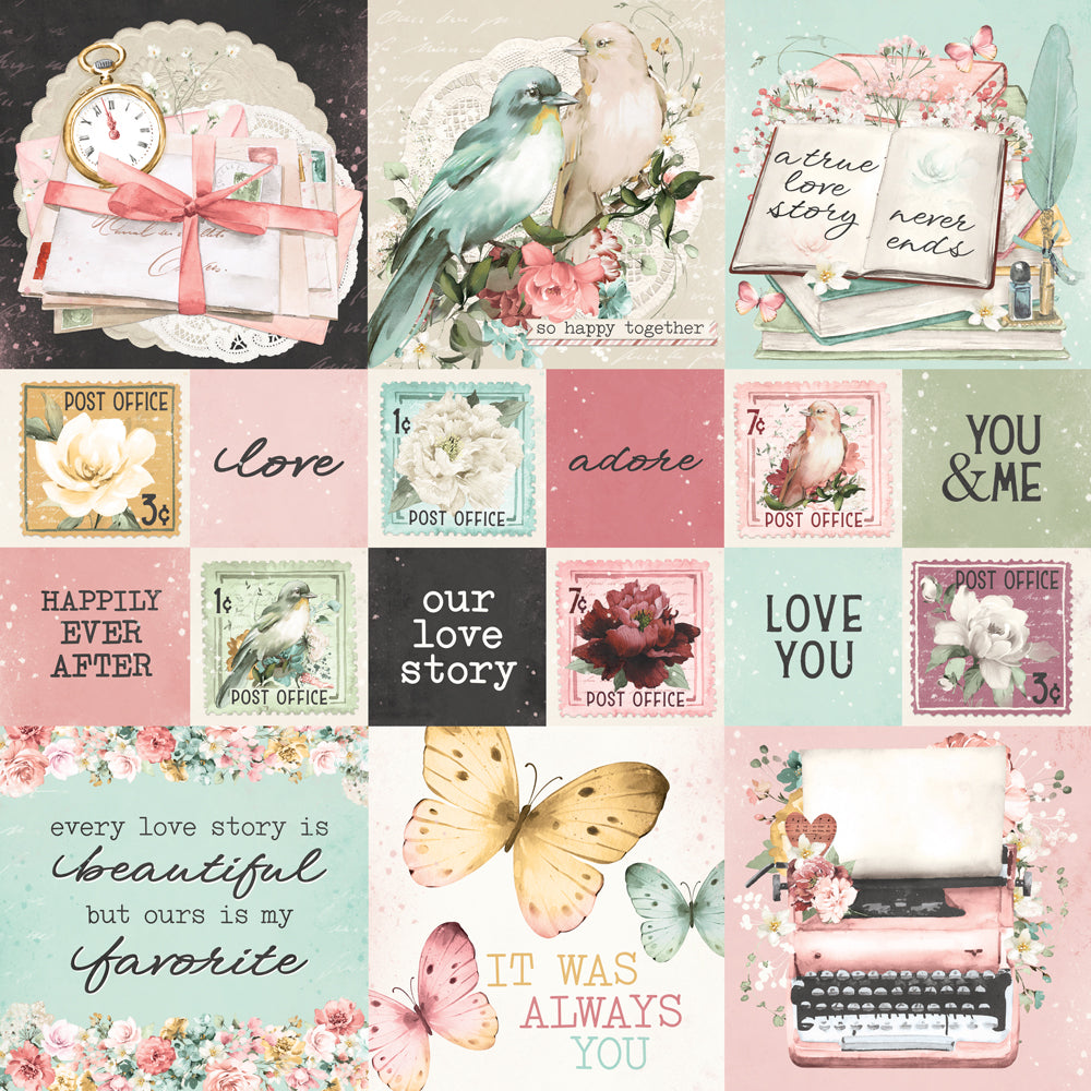 Simple Vintage Love Story - 2x2/4x4 Elements