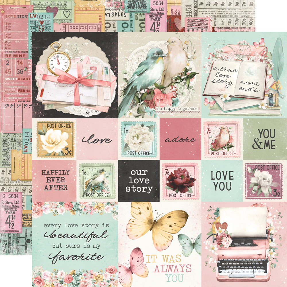 Simple Vintage Love Story - 2x2/4x4 Elements