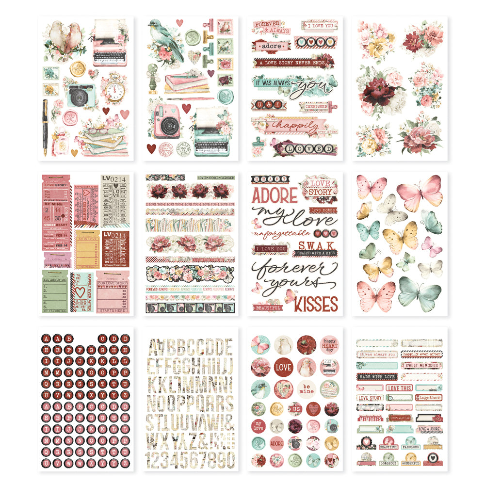 Simple Vintage Love Story - Sticker Book