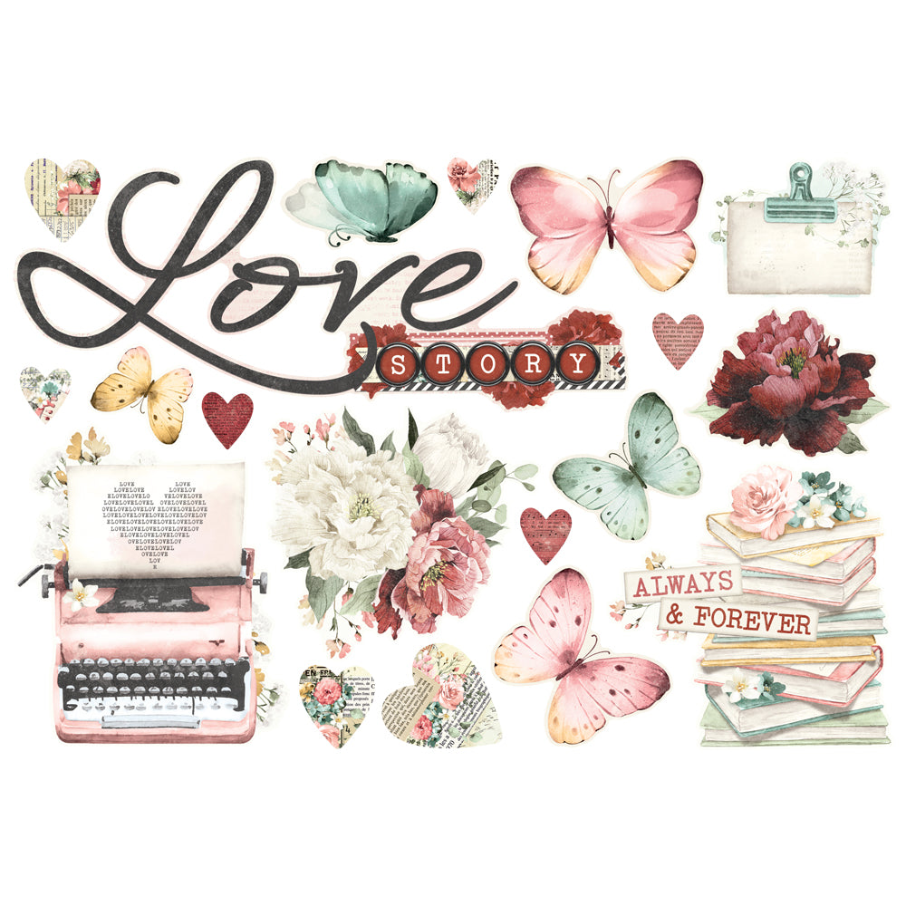 Simple Pages Page Pieces - Simple Vintage Love Story