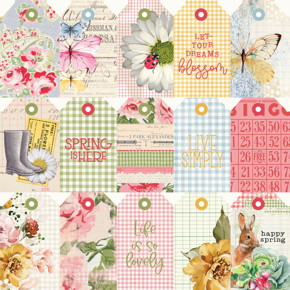 Simple Vintage Spring Garden  - Tag Elements