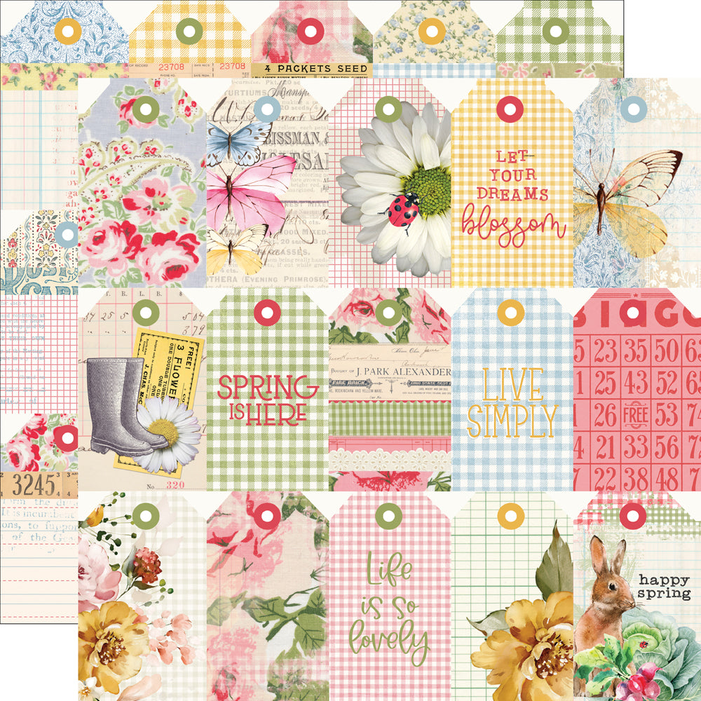 Simple Vintage Spring Garden  - Tag Elements