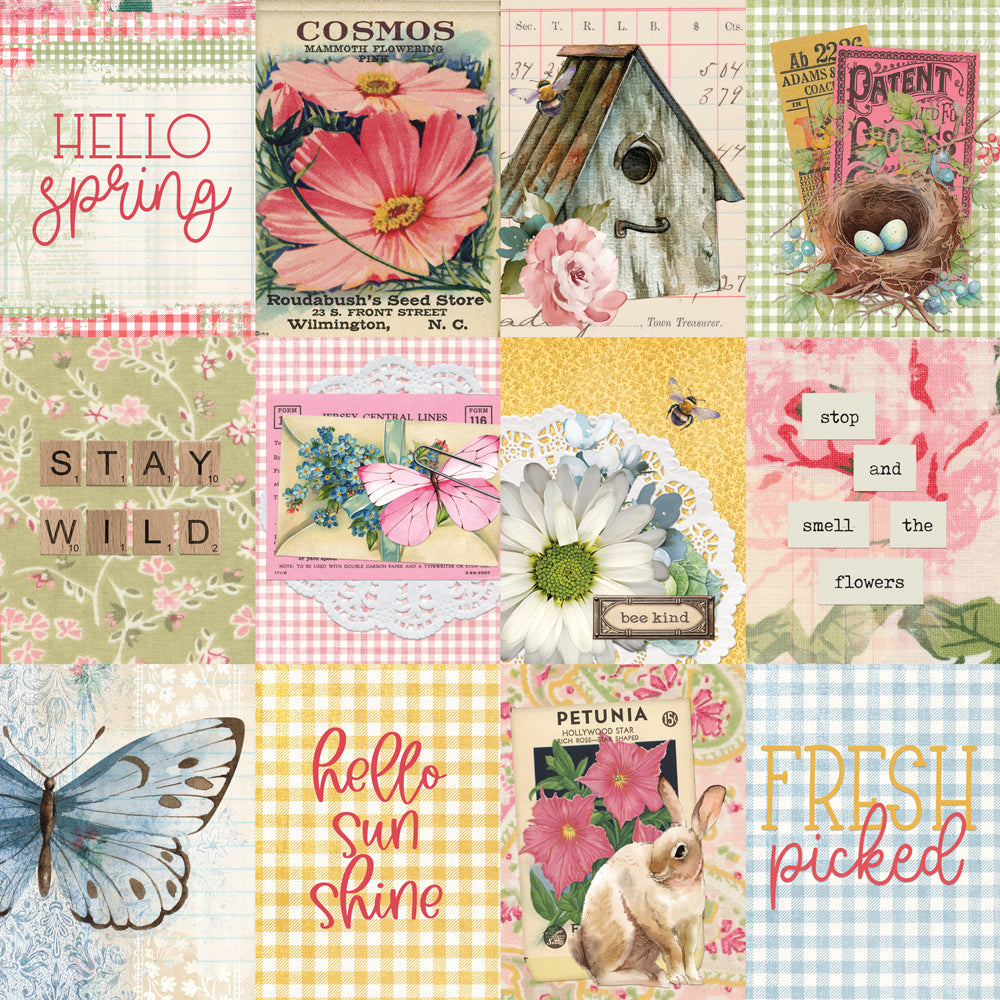 Simple Vintage Spring Garden  - 3x4 Elements