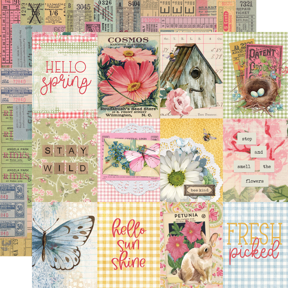 Simple Vintage Spring Garden  - 3x4 Elements