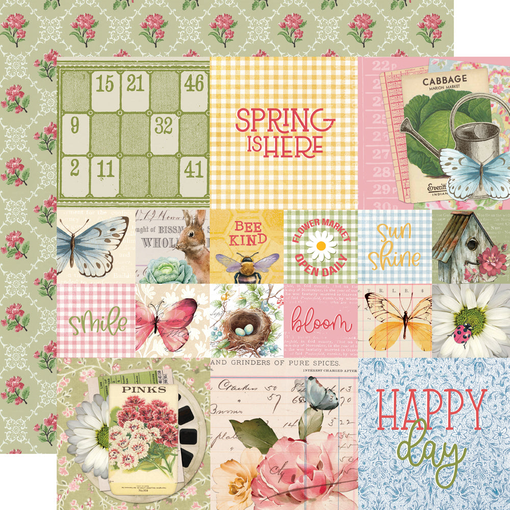 Simple Vintage Spring Garden  - 2x2/4x4 Elements