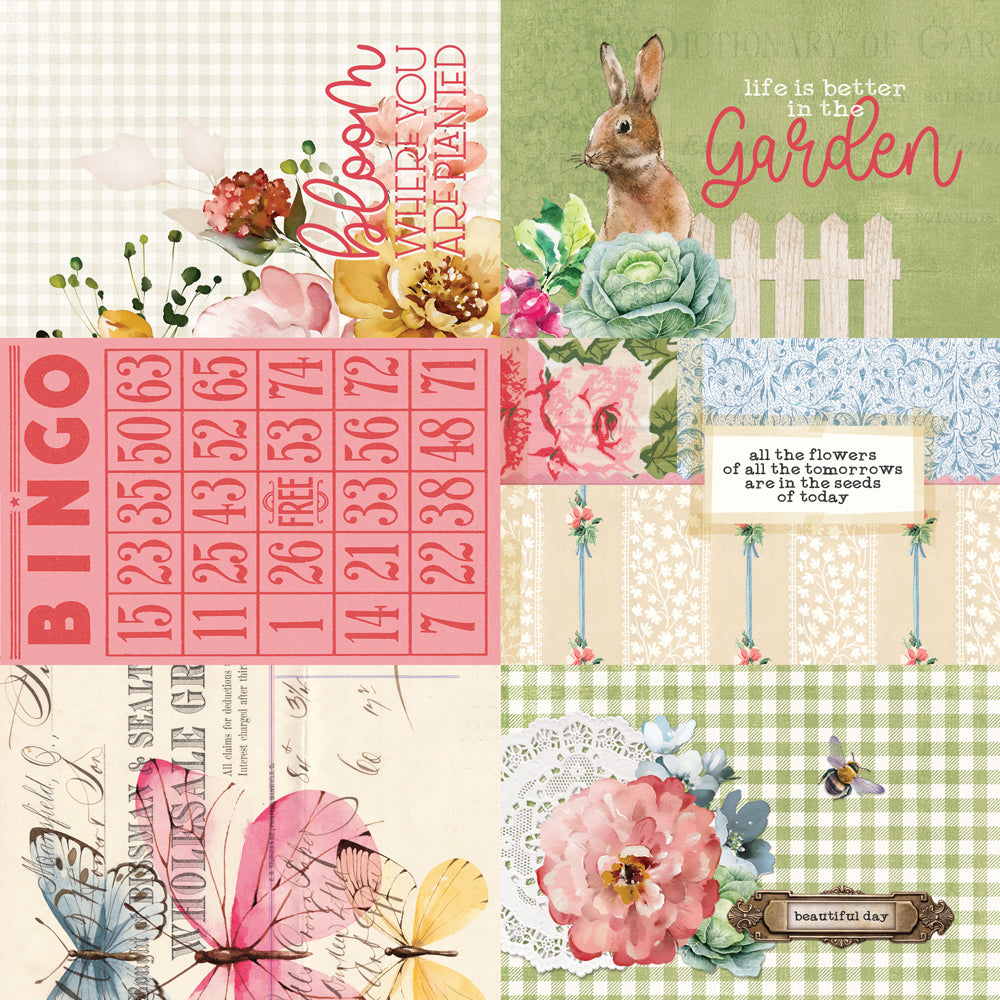 Simple Vintage Spring Garden  - 4x6 Elements