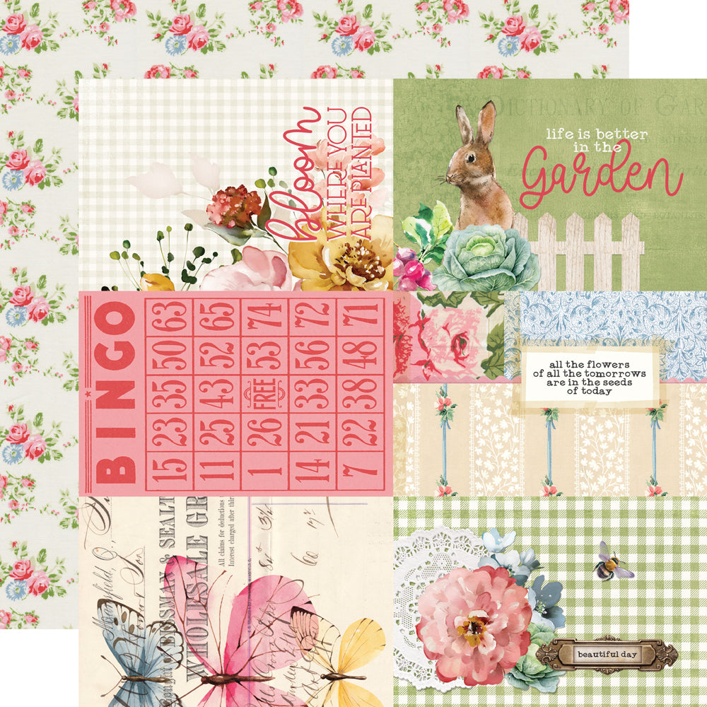 Simple Vintage Spring Garden  - 4x6 Elements