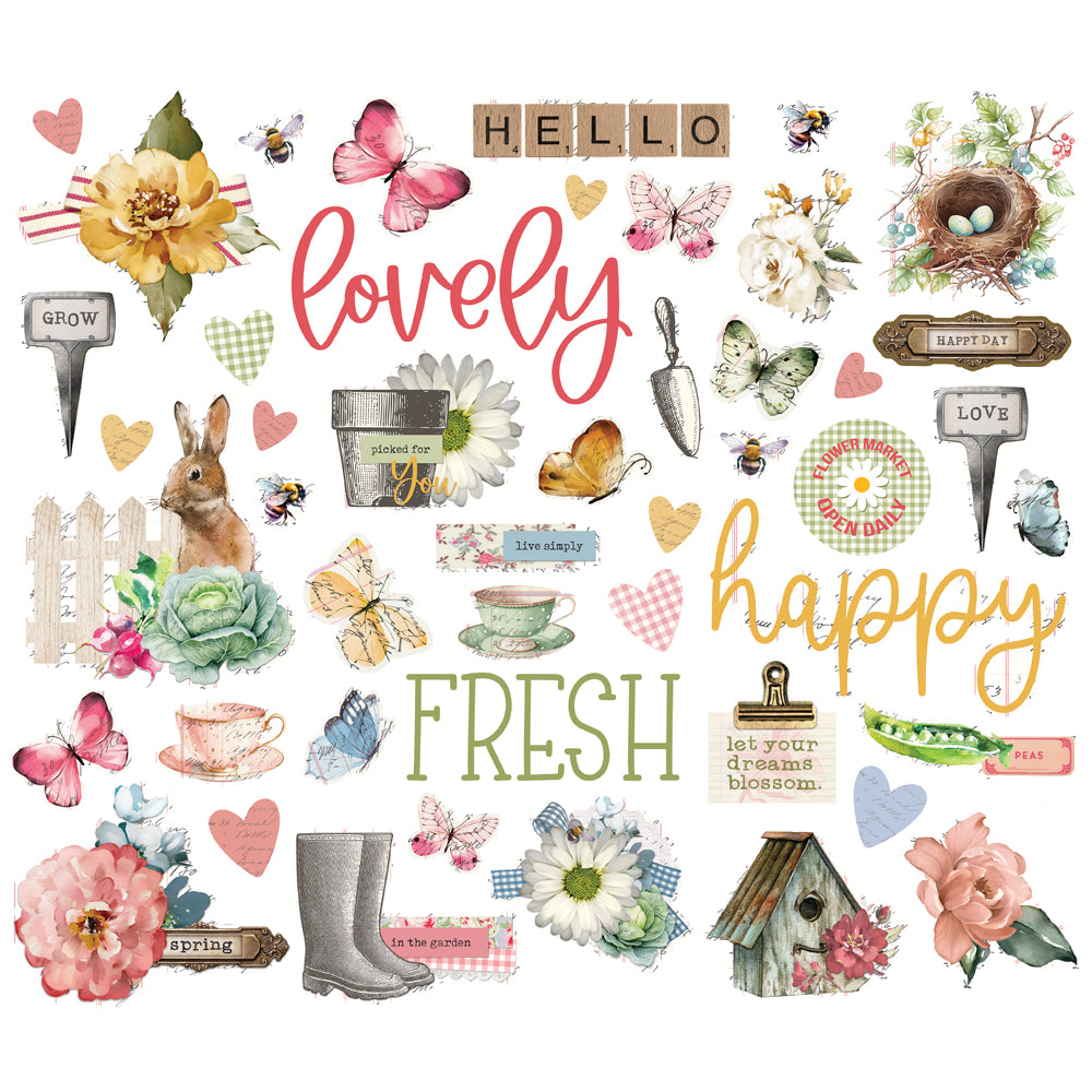 Simple Vintage Spring Garden  - Bits & Pieces