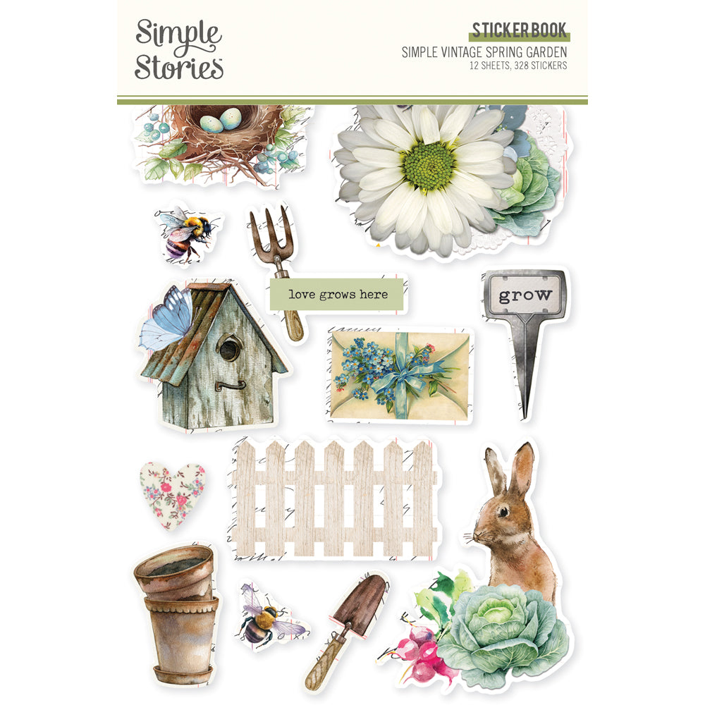 Simple Vintage Spring Garden  - Sticker Book