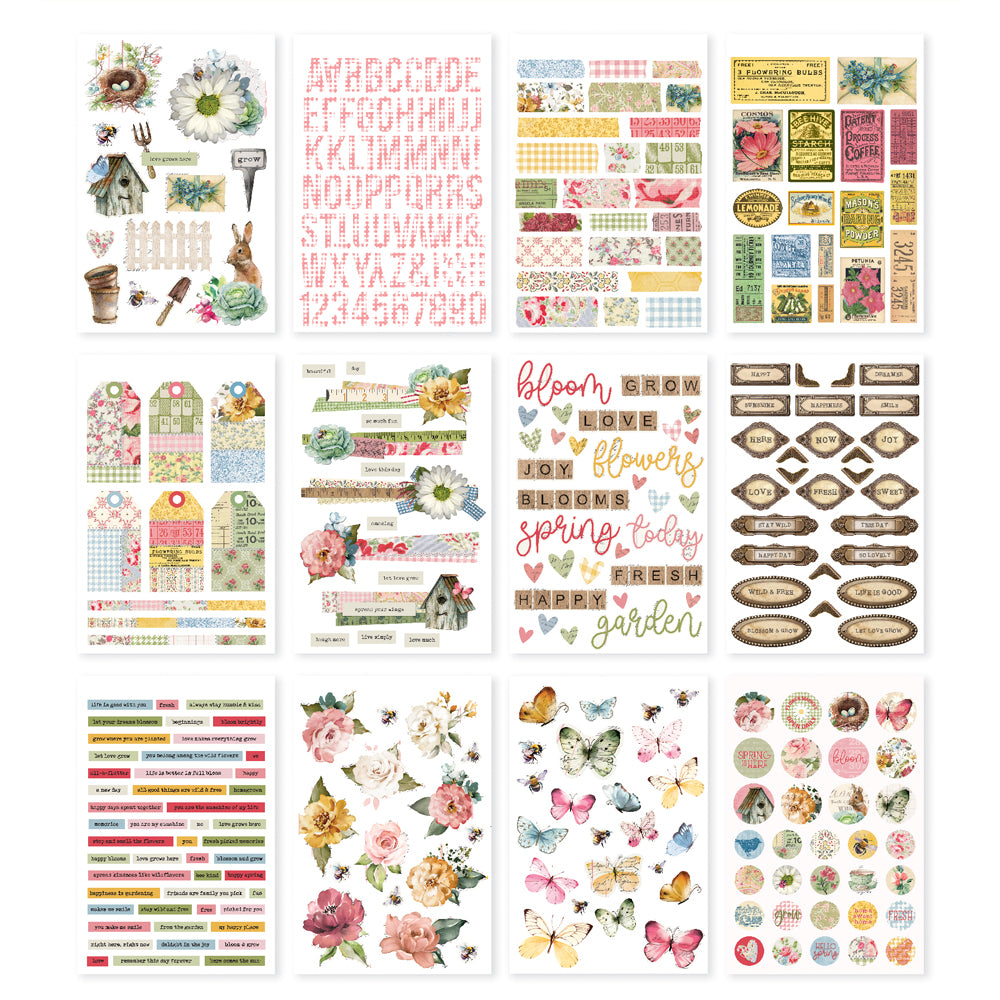 Simple Vintage Spring Garden  - Sticker Book