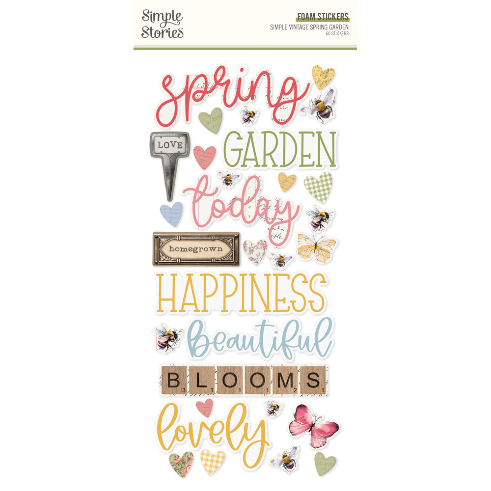 Simple Vintage Spring Garden  - Foam Stickers