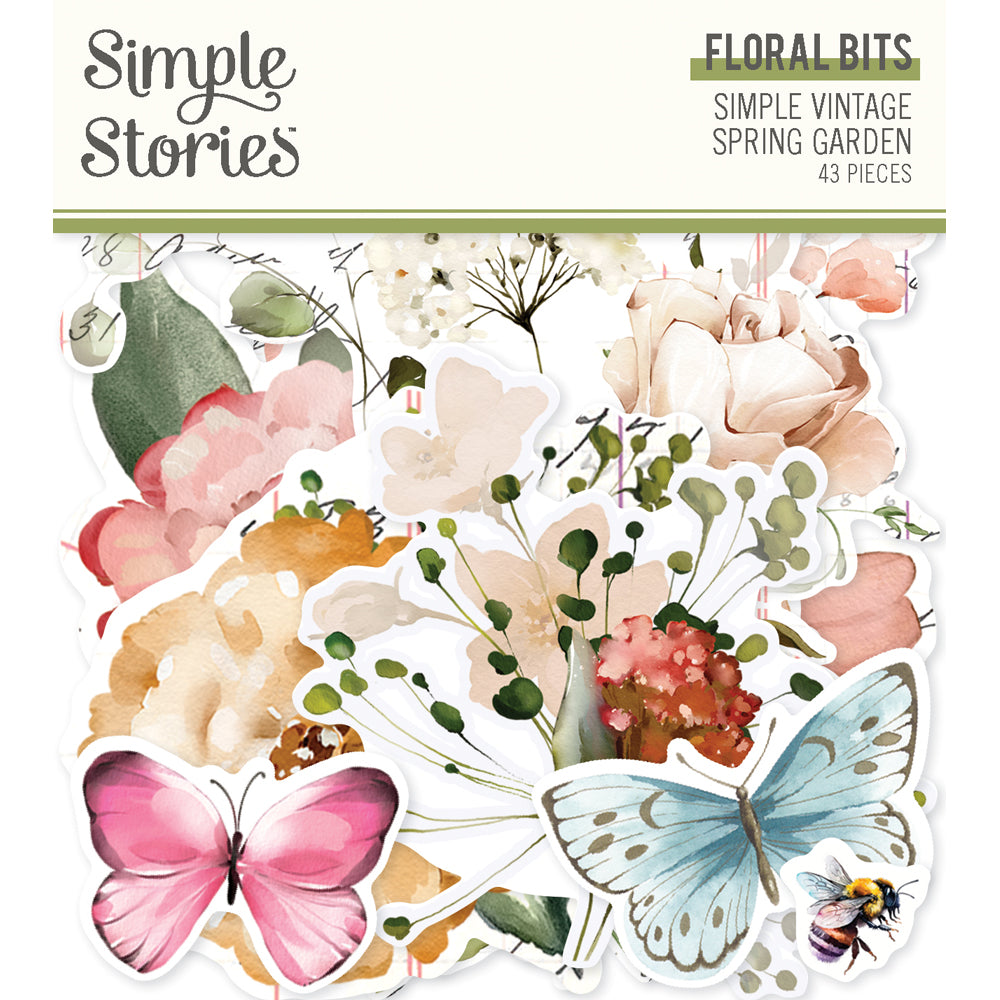 Simple Vintage Spring Garden  - Floral Bits & Pieces