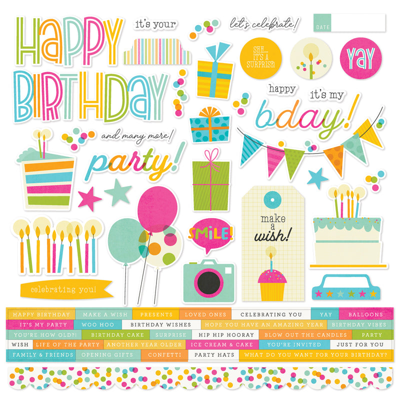 Birthday   - Cardstock Stickers