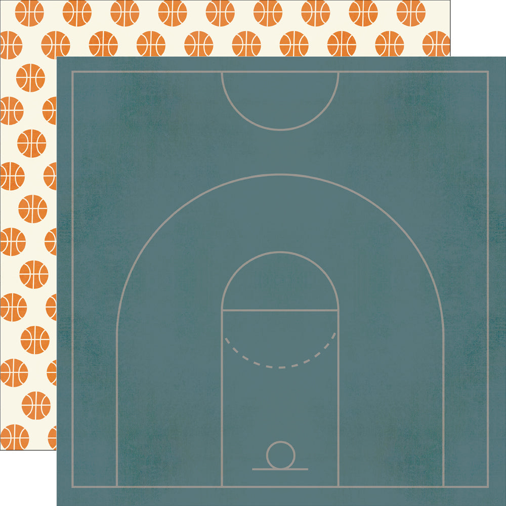 Basketball Slam Dunk! - 12X12 Designer Cardstock - 25 pack