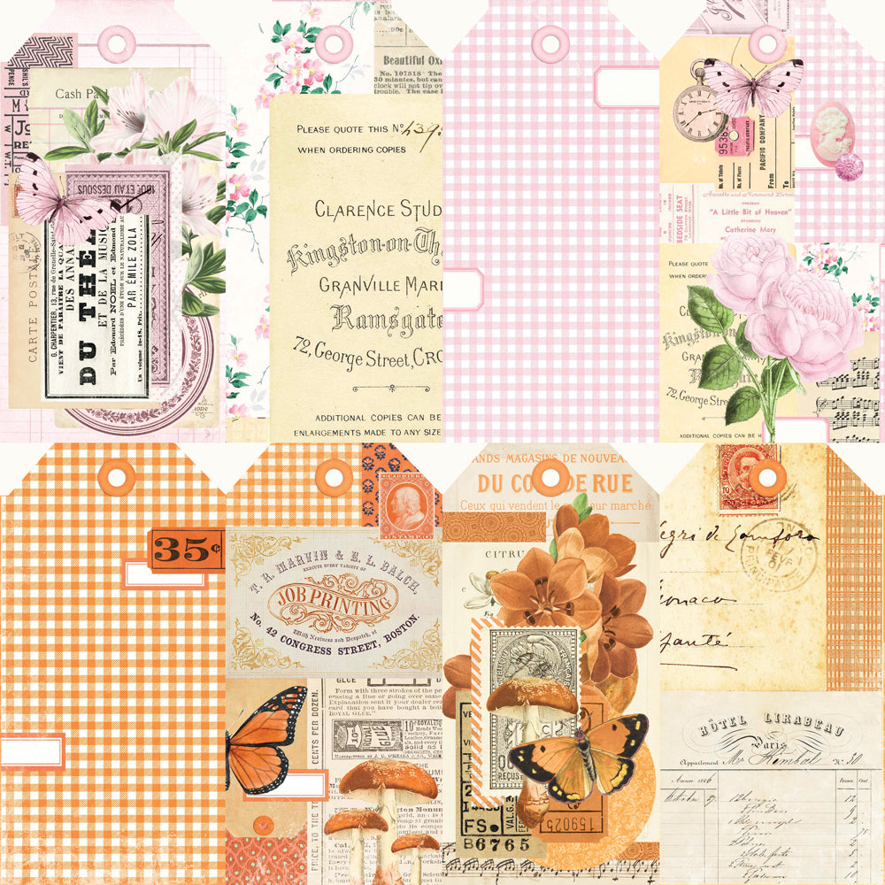 Simple Vintage Essentials Color Palette - Blush & Orange Tags