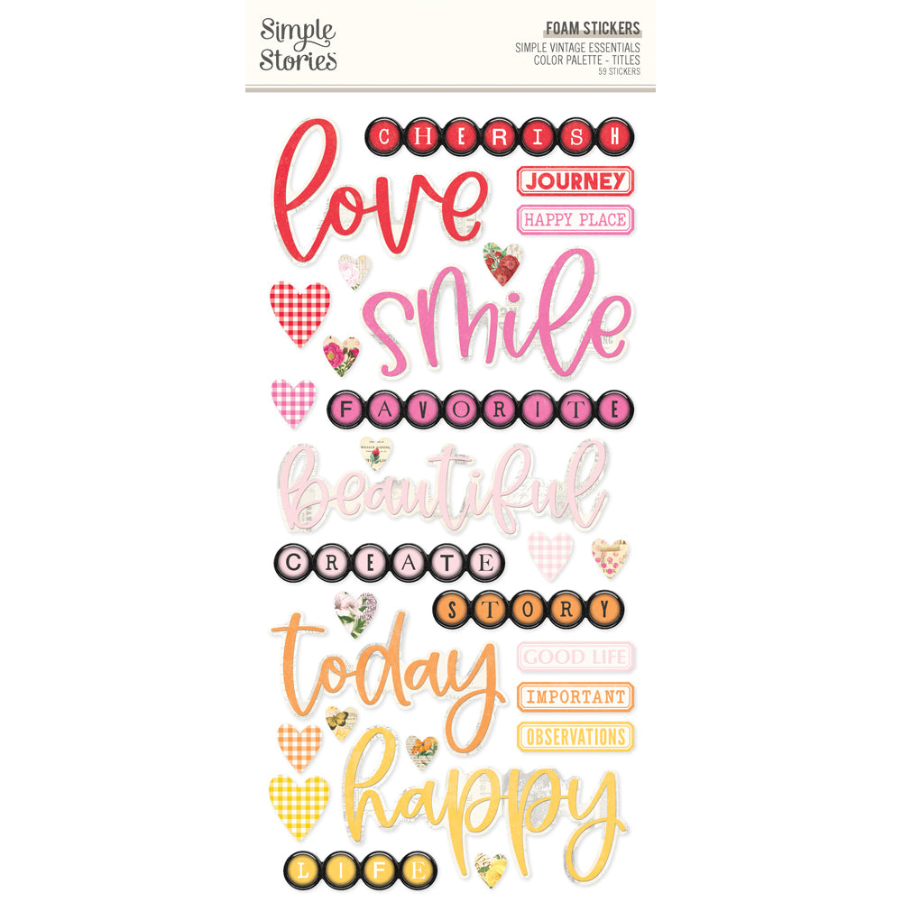 Simple Vintage Essentials Color Palette - Foam Stickers Titles