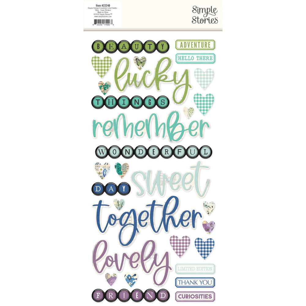 Simple Vintage Essentials Color Palette - Foam Stickers Titles