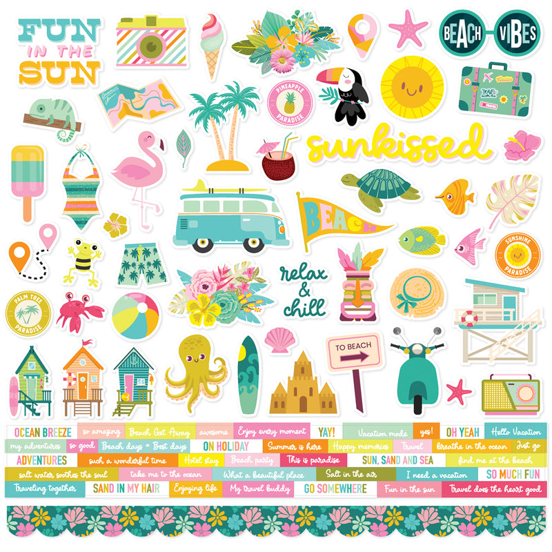 Just Beachy - Cardstock Stickers