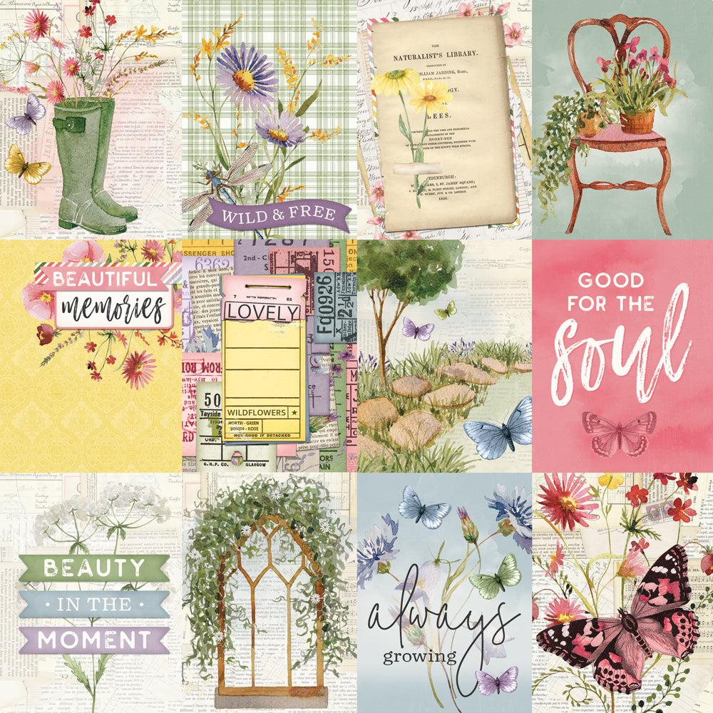 Simple Vintage Meadow Flowers - 3x4 Elements