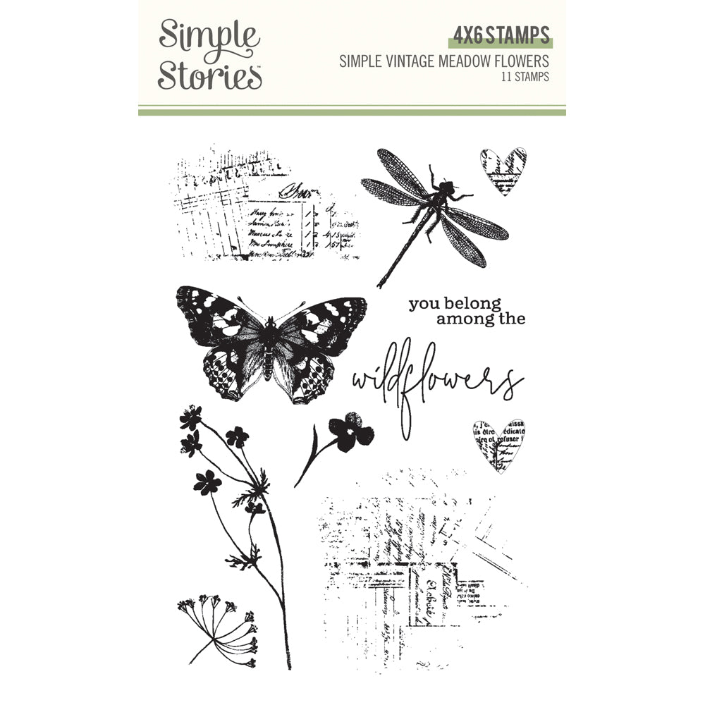 Simple Vintage Meadow Flowers - Stamps