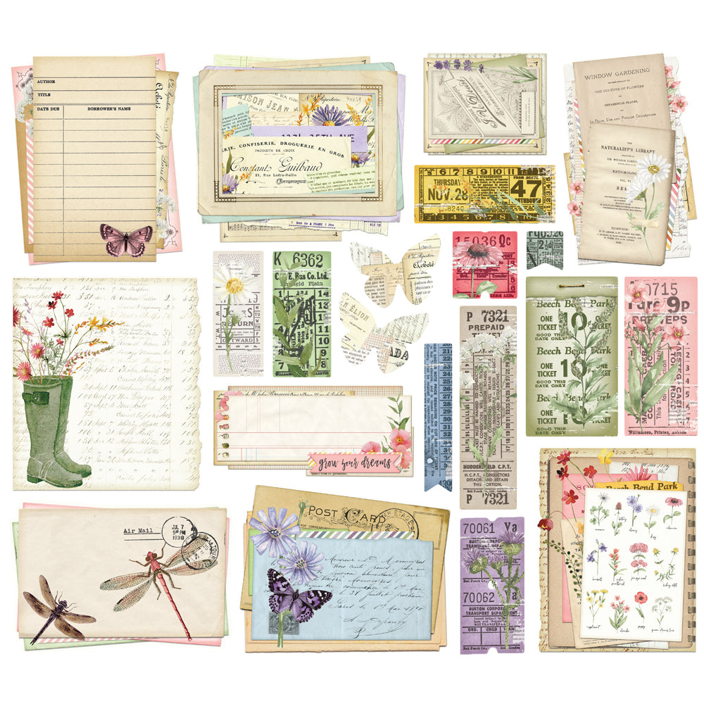 Simple Vintage Meadow Flowers - Ephemera