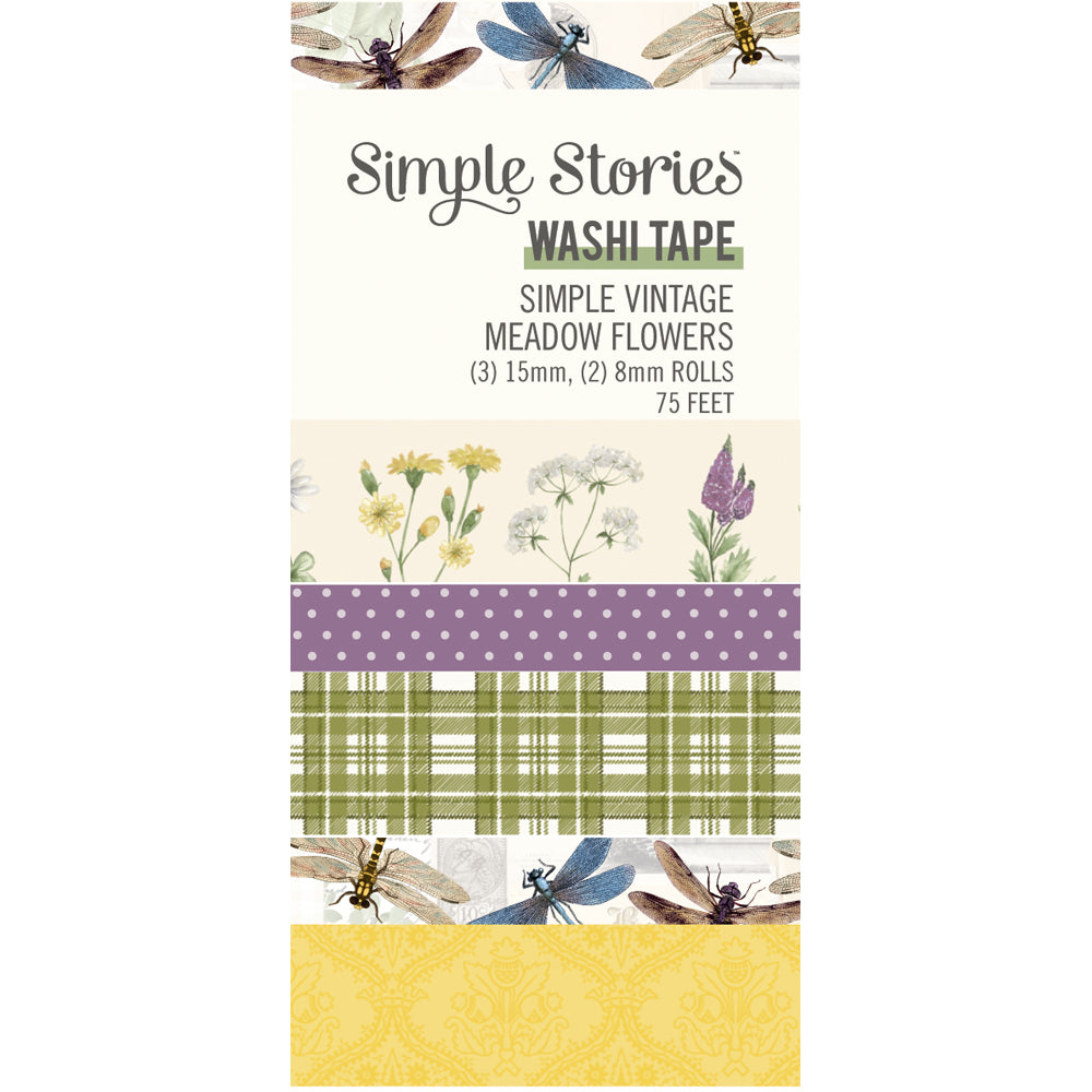 Simple Vintage Meadow Flowers - Washi Tape