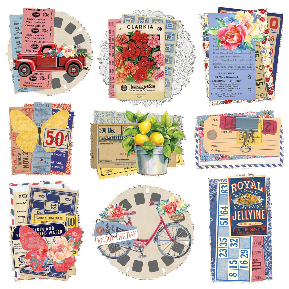 Simple Vintage Linen Market - Chipboard Clusters