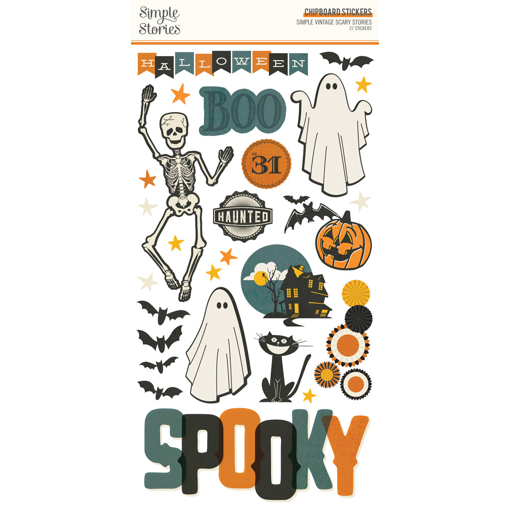 Simple Vintage Scary Stories - 6x12 Chipboard