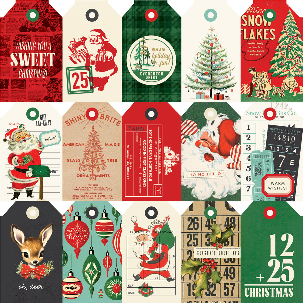 Simple Vintage Holly Jolly - Tags Elements