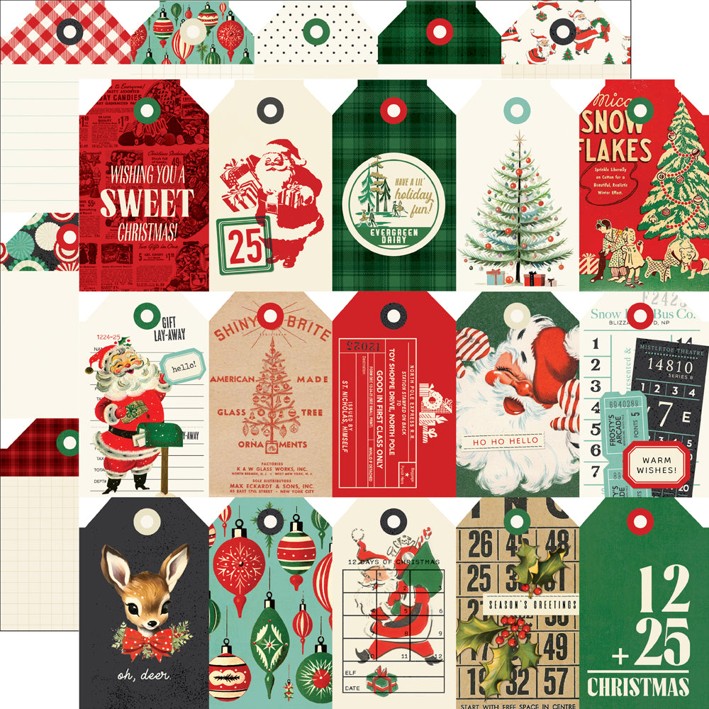 Simple Vintage Holly Jolly - Tags Elements