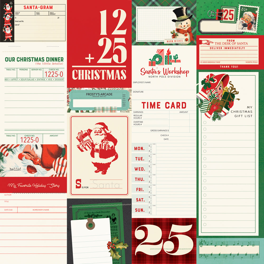 Simple Vintage Holly Jolly - Journal Elements