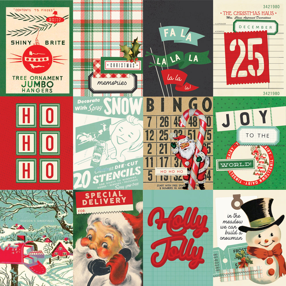 Simple Vintage Holly Jolly - 3x4 Elements