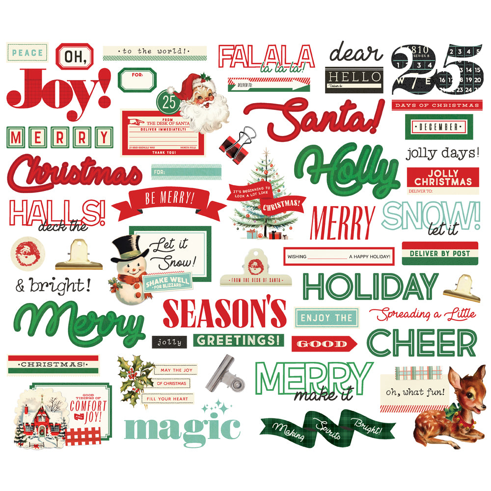 Simple Vintage Holly Jolly - Sentiment Bits & Pieces