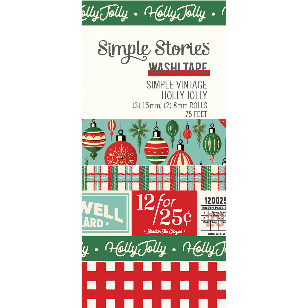 Simple Vintage Holly Jolly - Washi Tape