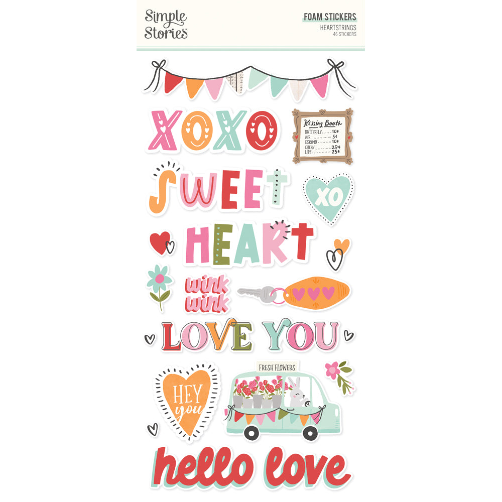 Heartstrings Foam Stickers - Unit of 6