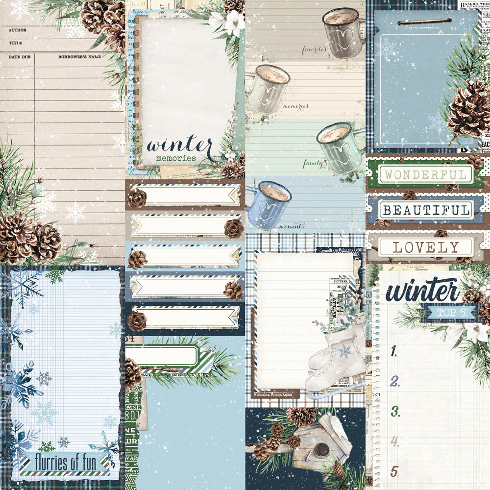 Simple Vintage Fresh Snow Journal Elements - 25 pack