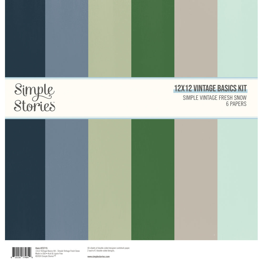 Simple Vintage Fresh Snow 12x12 Vintage Basics Kit - Sold in Units of 6