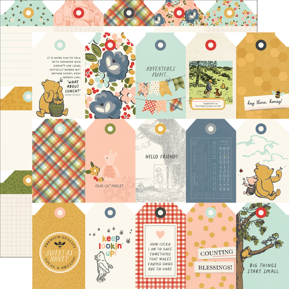 Say Cheese Classic Pooh Tag Elements - 25 pack