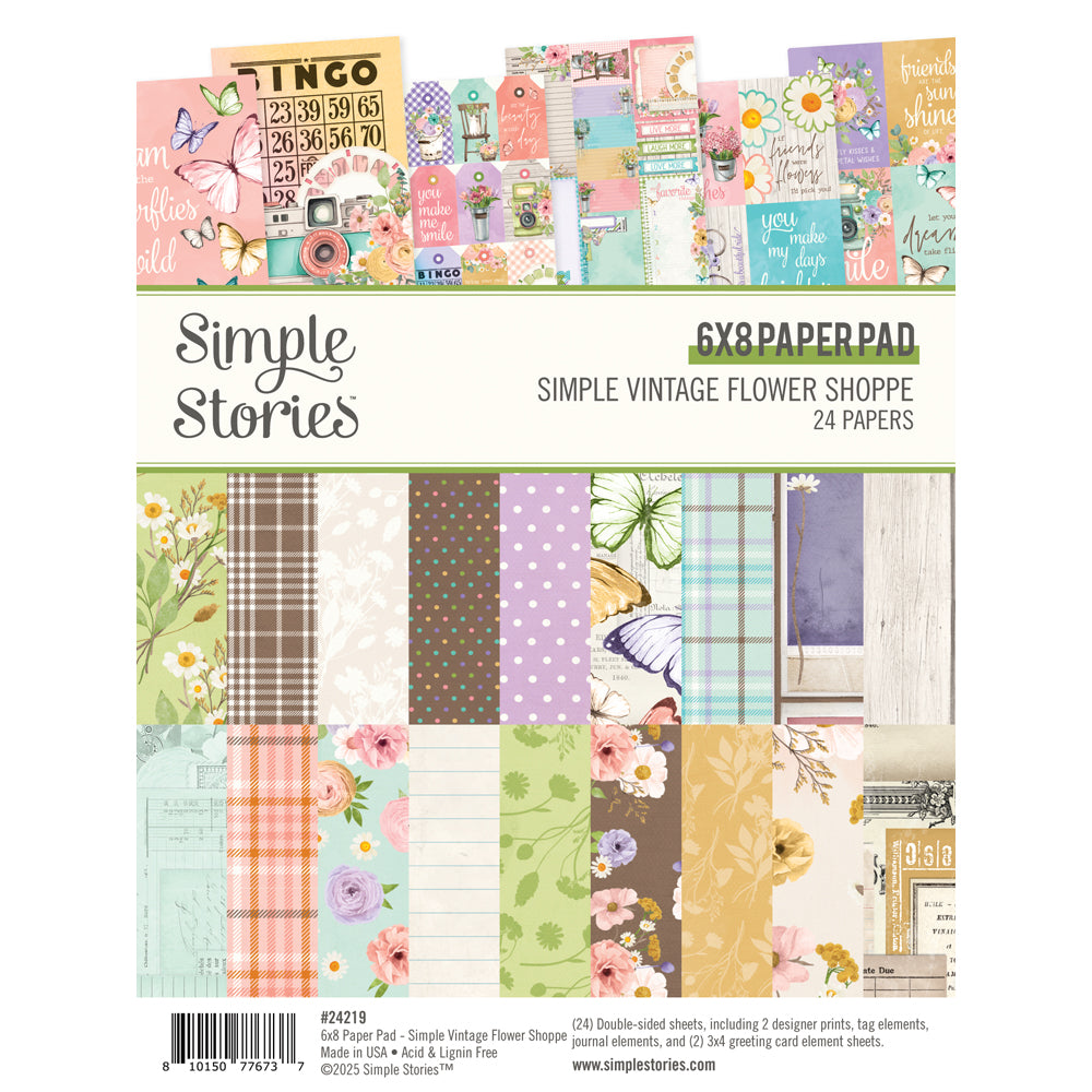 Simple Vintage Flower Shoppe - 6x8 Pad