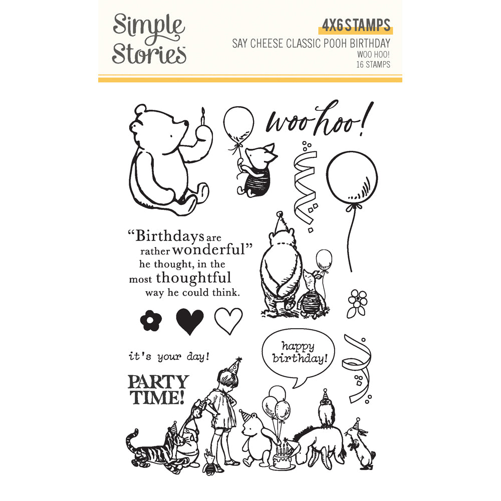 Say Cheese Classic Pooh Birthday Stamps Woo Hoo! - Unit of 6