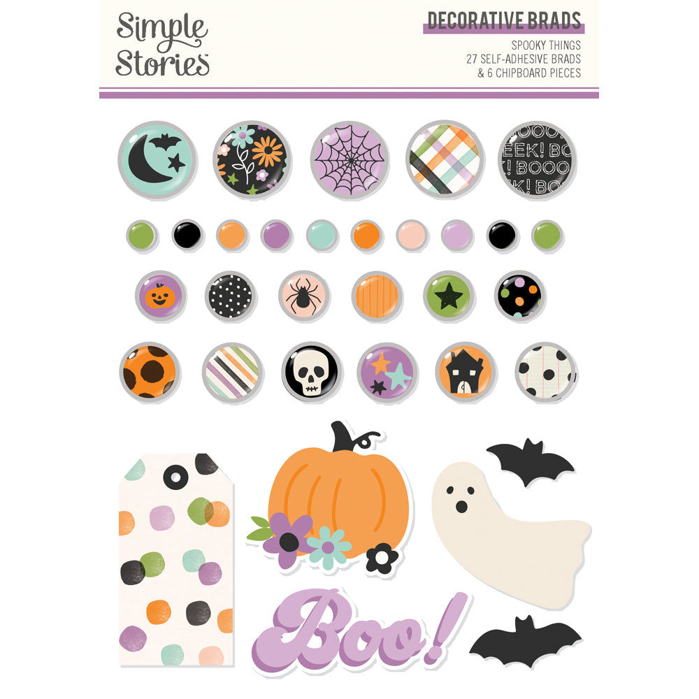 Spooky Things Decorative Brads - Unit of 6