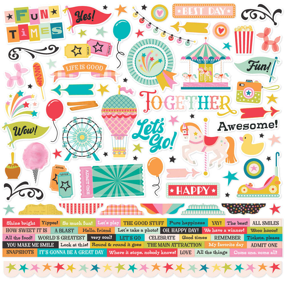 Fun Times Cardstock Stickers - 12 pack