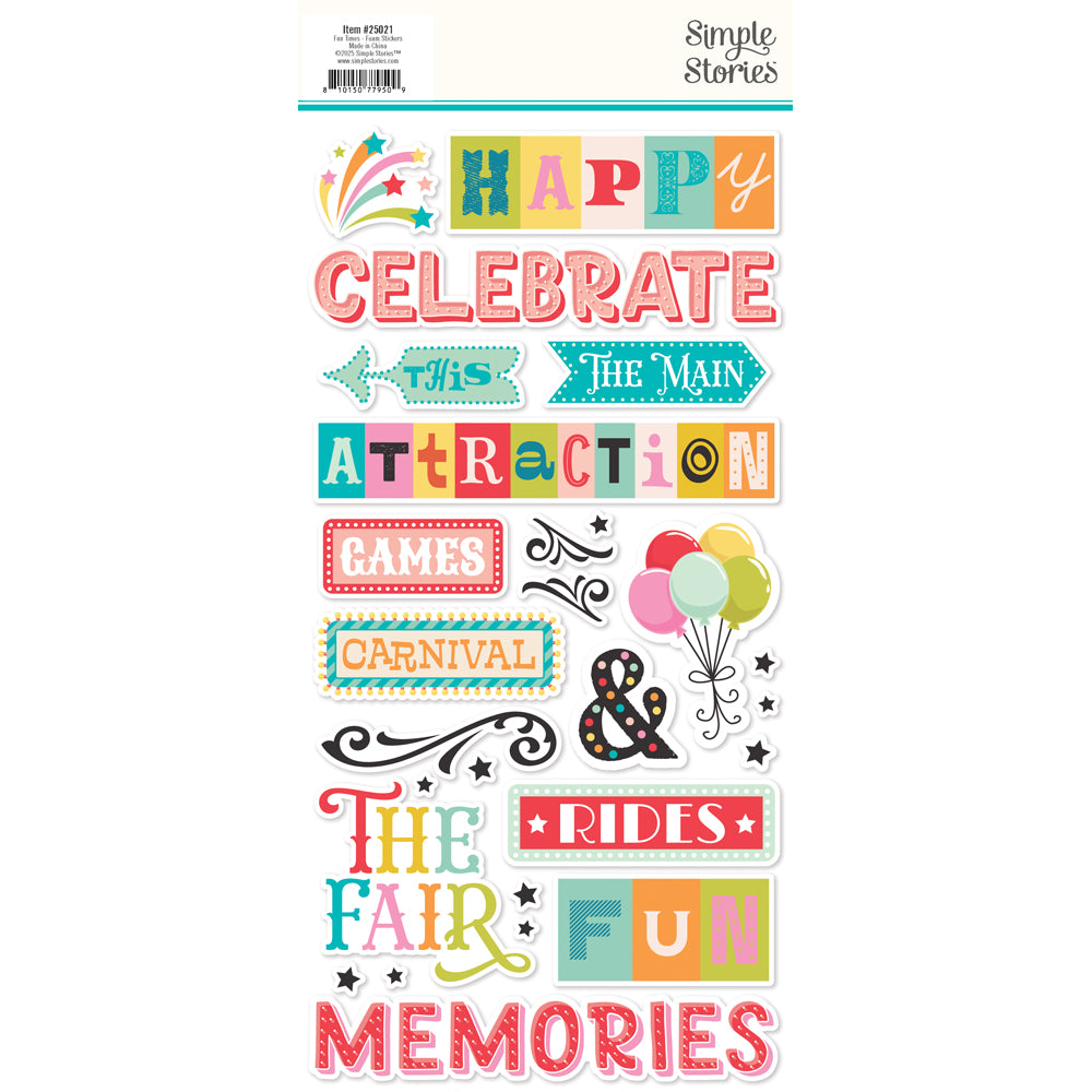 Fun Times Foam Stickers - Unit of 6